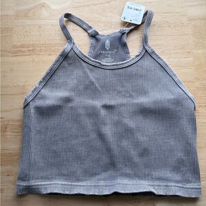 FP Movement by Free People NWT Gray Ribbed Tank Top